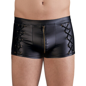 Herren Pants im Mattlook mit Schnürungen - Schwarz