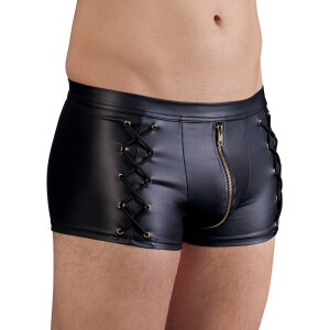 Herren Pants im Mattlook mit Schnürungen - Schwarz