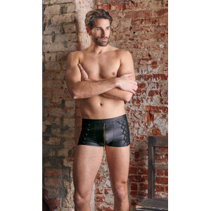 Herren Pants im Mattlook mit Schnürungen - Schwarz