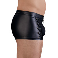 Herren Pants im Mattlook mit Schnürungen - Schwarz