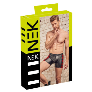 Herren Pants im Mattlook mit Reißverschluss - Schwarz/Rot