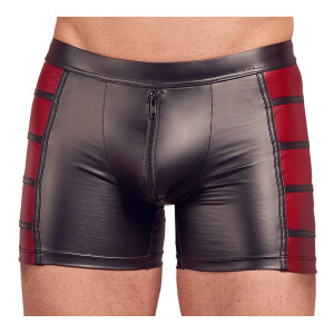 Herren Pants im Mattlook mit Reißverschluss - Schwarz/Rot