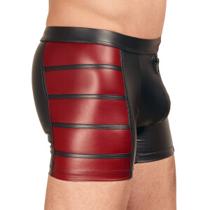 Herren Pants im Mattlook mit Reißverschluss - Schwarz/Rot