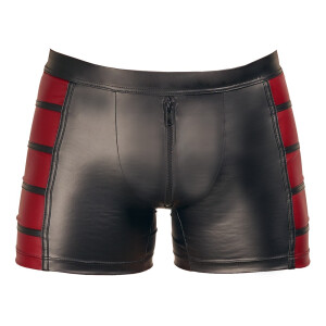 Herren Pants im Mattlook mit Reißverschluss - Schwarz/Rot