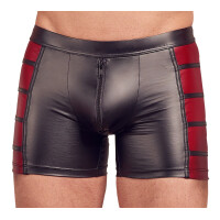 Herren Pants im Mattlook mit Reißverschluss - Schwarz/Rot