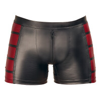 Herren Pants im Mattlook mit Reißverschluss - Schwarz/Rot