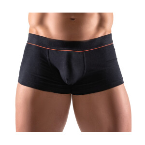 Schwarze enge Pants mit doppellagigem Beutel