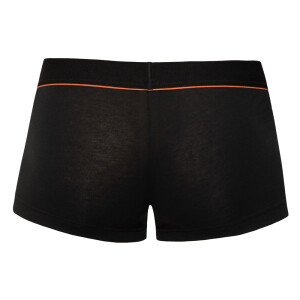 Schwarze enge Pants mit doppellagigem Beutel