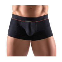 Schwarze enge Pants mit doppellagigem Beutel