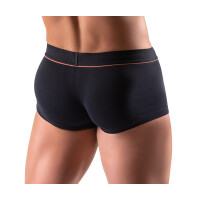 Schwarze enge Pants mit doppellagigem Beutel