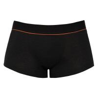 Schwarze enge Pants mit doppellagigem Beutel