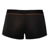 Schwarze enge Pants mit doppellagigem Beutel
