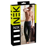 Herren Hose im Matt-Look mit Taschen und Gürtelschlaufen - Schwarz