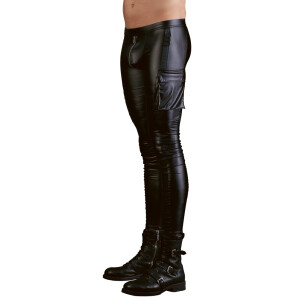 Herren Hose im Biker-Style aus Mattlook - Schwarz