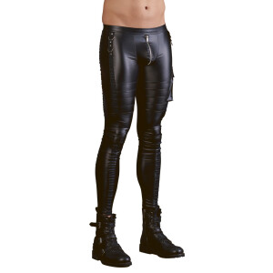 Herren Hose im Biker-Style aus Mattlook - Schwarz