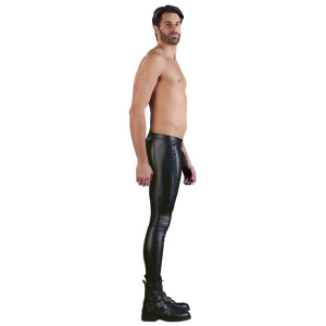 Herren Hose im Biker-Style aus Mattlook - Schwarz