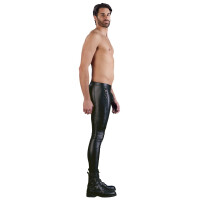 Herren Hose im Biker-Style aus Mattlook - Schwarz