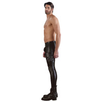 Herren Hose im Biker-Style aus Mattlook - Schwarz