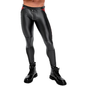 Herren Hose Schwarz/Rot S