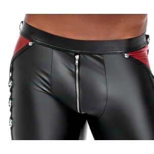 Herren Hose Schwarz/Rot S