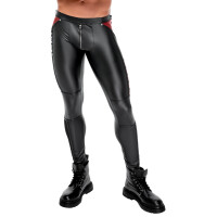 Herren Hose Schwarz/Rot S