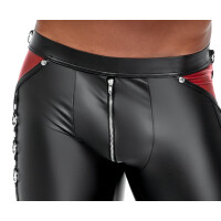 Herren Hose Schwarz/Rot S