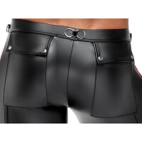 Herren Hose Schwarz/Rot S