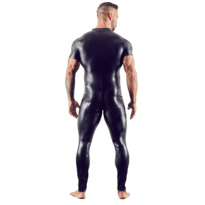 Wetlook-Overall mit langem Bein & kurzem Arm – Reißverschluss bis über den Po