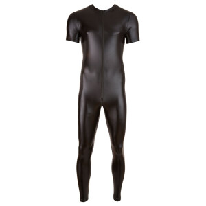 Wetlook-Overall mit langem Bein & kurzem Arm – Reißverschluss bis über den Po