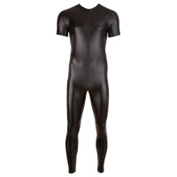 Wetlook-Overall mit langem Bein & kurzem Arm – Reißverschluss bis über den Po