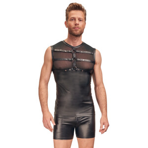 Herren Top im Mattlook mit Powernet - Schwarz