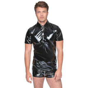 Lack-Poloshirt mit halbem Arm - Elastisch
