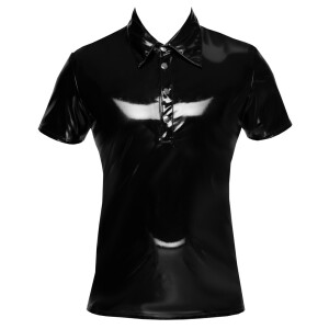 Lack-Poloshirt mit halbem Arm - Elastisch