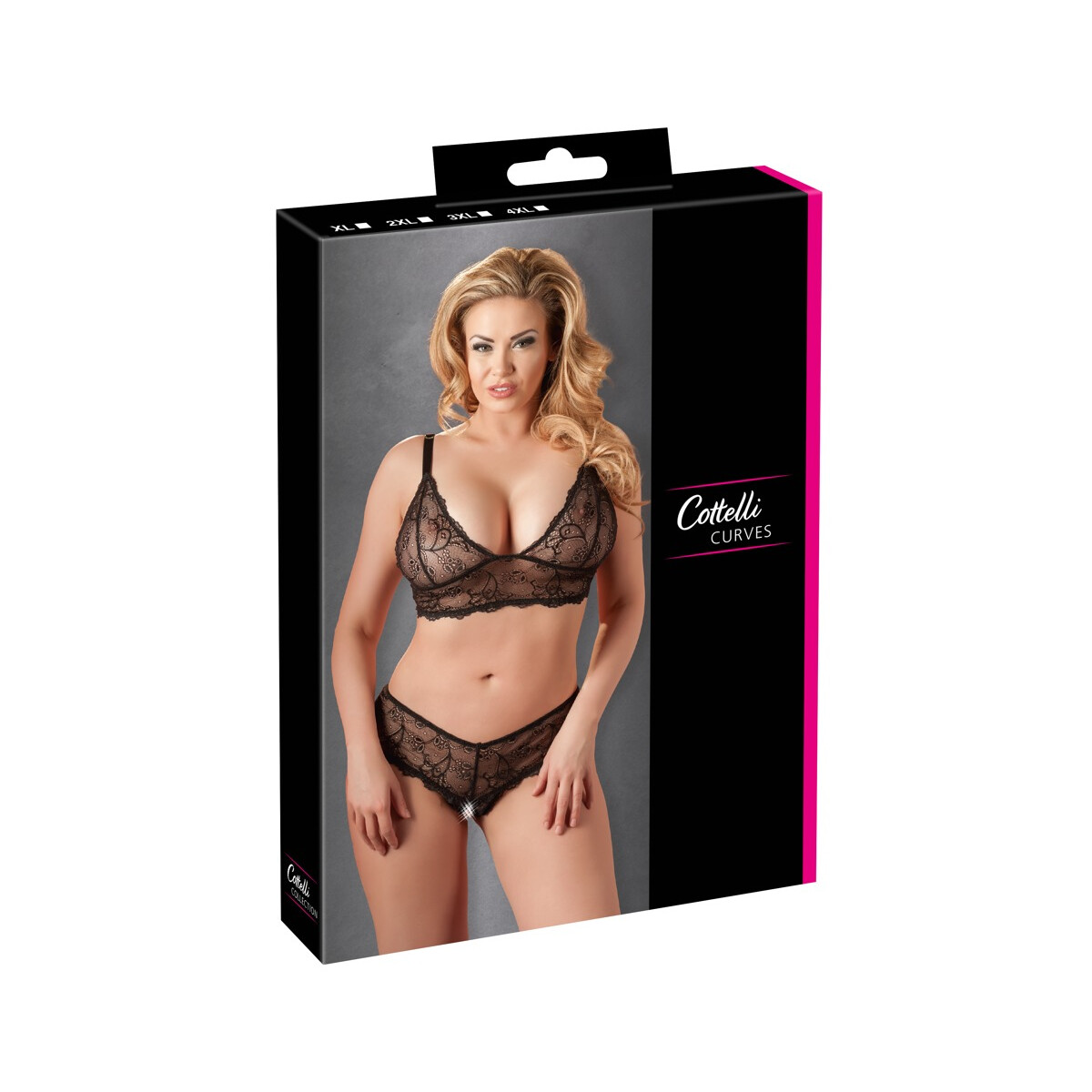 Soft-BH und Riostring ouvert aus Spitze - Schwarz - Bis Gr&o
