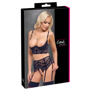 Hebe BH-Set mit Kette - Schwarz