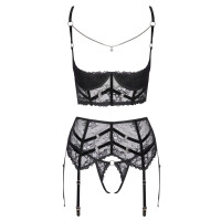 Hebe BH-Set mit Kette - Schwarz
