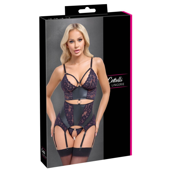 Strapshemd & String ouvert im Set mit LILA Spitzen