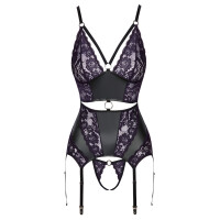 Strapshemd & String ouvert im Set mit LILA Spitzen