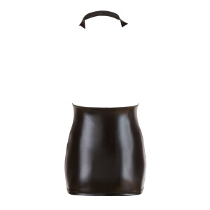 Sexy Neckholder-Kleid in Glanz-Optik - Tiefes Dekolleté & Freier Rücken - Schwarz