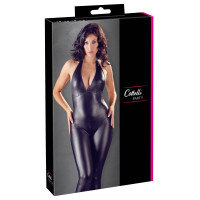 Damen Overall mit Neckholder - Elastisch - Schwarz