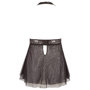Babydoll mit Spitze und Neckholder - Schwarz - Ab Größe XL