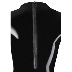 Damen Body aus Latex mit Reißverschluss - Langarm - Schwarz