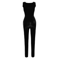 Latex Catsuit mit 3-Wege-Reißverschluss - Schwarz