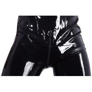 Herren Latex-Overall mit Reißverschluss - Ärmellos - Schwarz