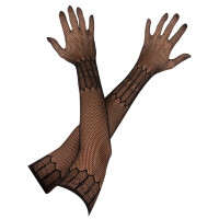 Ellenbogenlange Netzhandschuhe - Elastisch - Schwarz