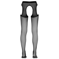 Straps-Strumpfhose - Ouvert und seitlich offen - Schwarz