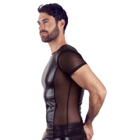 Herren Shirt im Biker-Style - Tight-Fit - Schwarz