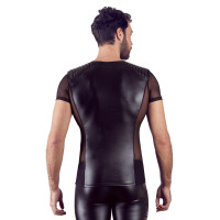 Herren Shirt im Biker-Style - Tight-Fit - Schwarz