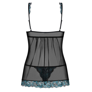 Babydoll »obsessive« mit Spitze - Vorne offen - Schwarz