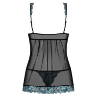 Babydoll »obsessive« mit Spitze - Vorne offen - Schwarz